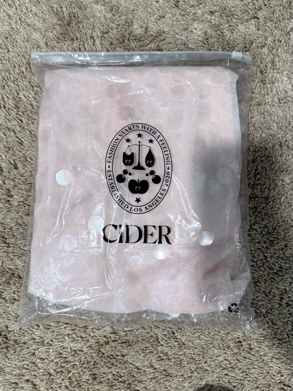 Cider Light Pink Open Back Large Sequin Dress